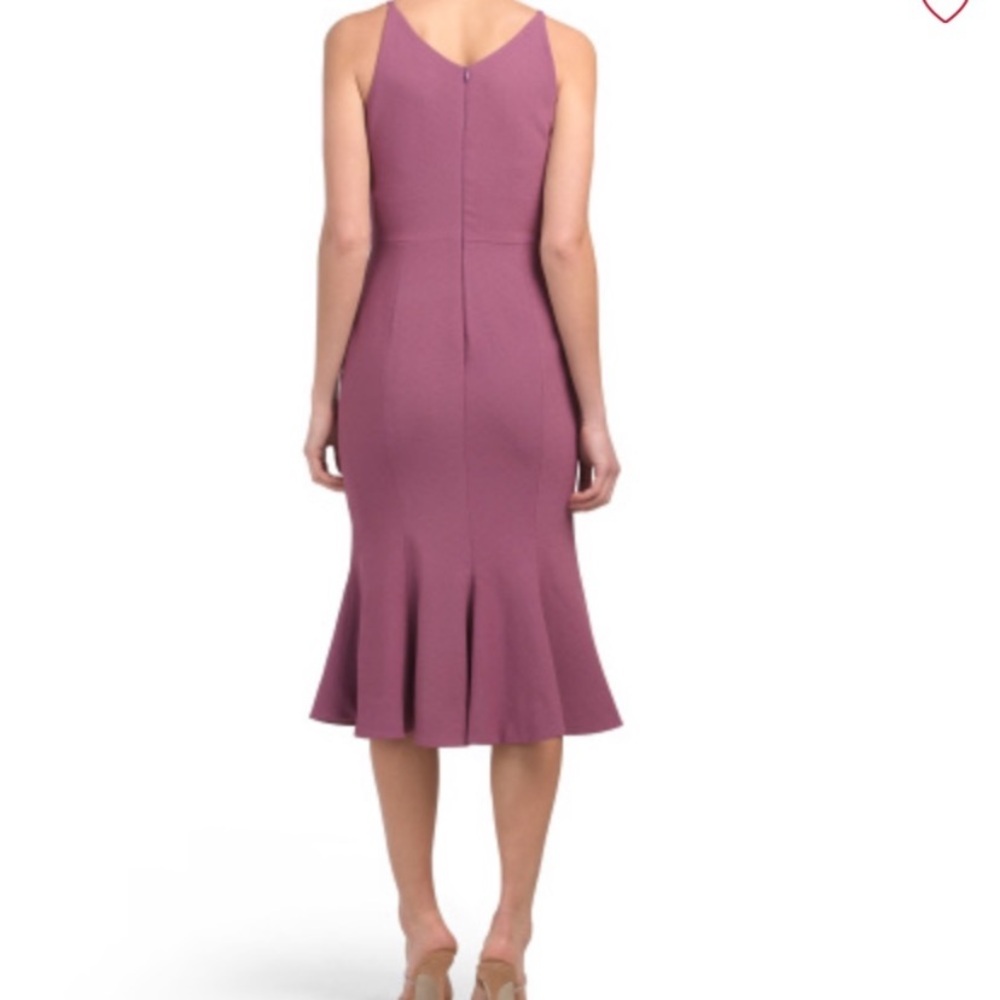 DRESS THE POPULATION Isabelle Orchid Purple Crepe Mermaid Midi Dress XS - Picture 2 of 12